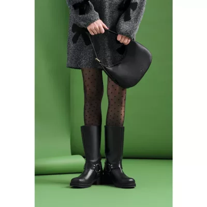 Frye and Co. Womens Maeve Stacked Heel Motorcycle Boots