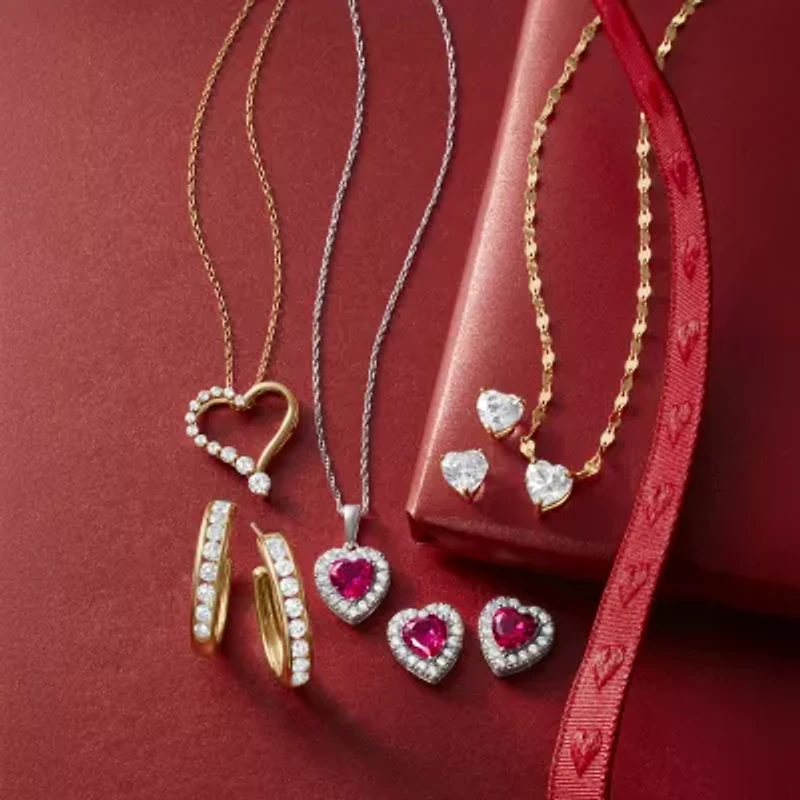 Yes, Please! Womens Lab Created White Sapphire Pendant