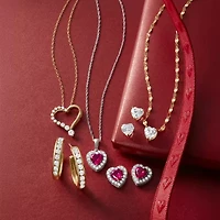 Yes, Please! C-Hoop Womens Lab Created White Sapphire 14K Gold Over Silver 20mm Hoop Earrings