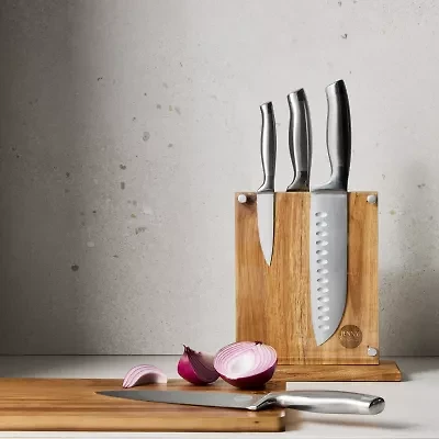 Jenny Martinez Stainless Steel 5-pc. Knife Block Set