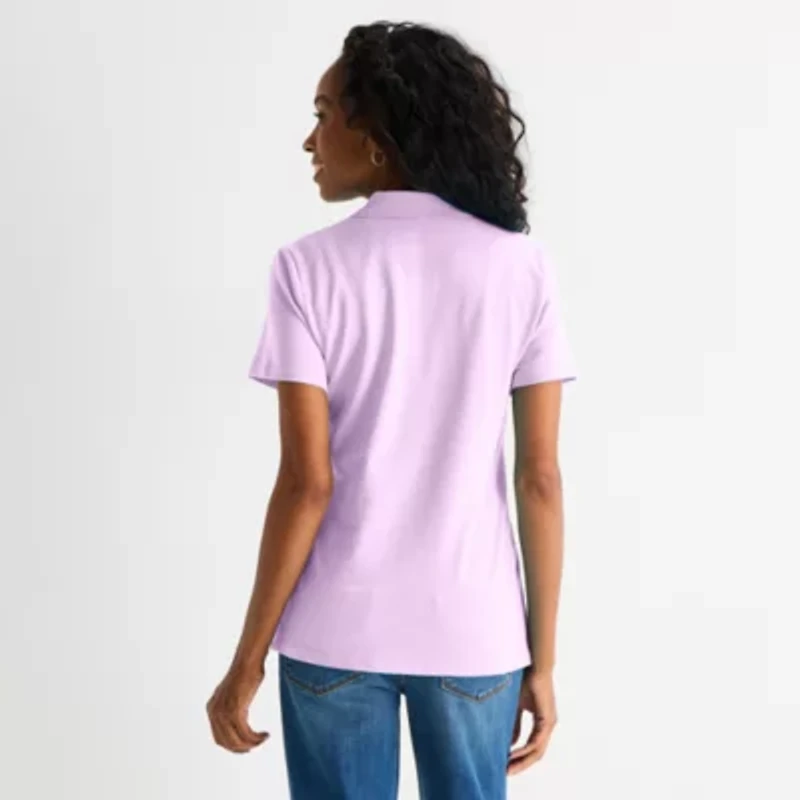 St. John's Bay Womens Short Sleeve Polo Shirt