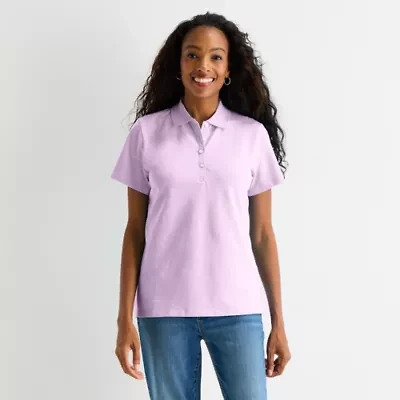 St. John's Bay Womens Short Sleeve Polo Shirt