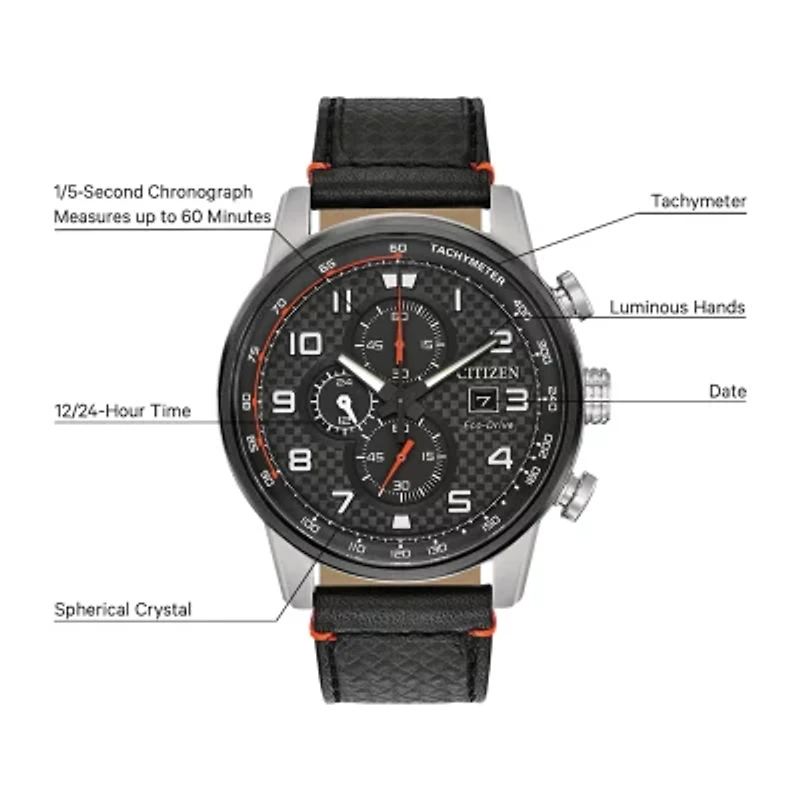 Citizen Primo Mens Black Leather Strap Watch Ca0681-03e