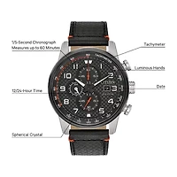 Citizen Primo Mens Black Leather Strap Watch Ca0681-03e