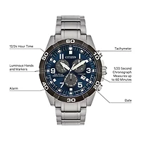 Citizen Brycen Mens Chronograph Silver Tone Bracelet Watch Bl5558-58l