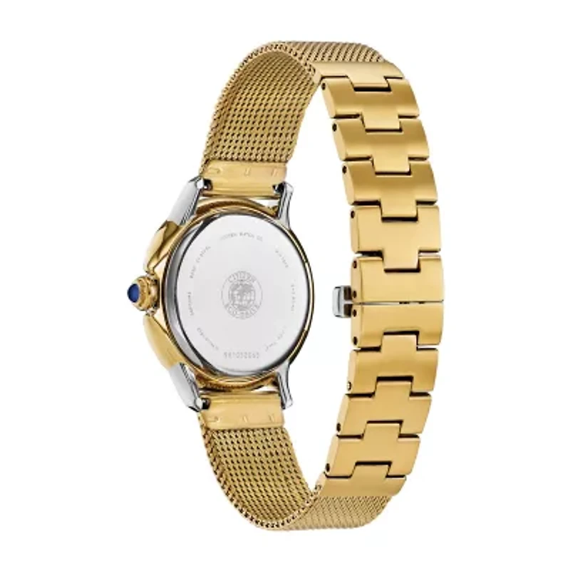 Citizen Womens Diamond Accent Gold Tone Stainless Steel Bracelet Watch Em0794-54d