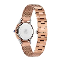 Citizen Womens Diamond Accent Rose Goldtone Stainless Steel Bracelet Watch Em0796-75d