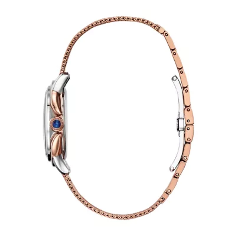 Citizen Womens Diamond Accent Rose Goldtone Stainless Steel Bracelet Watch Em0796-75d
