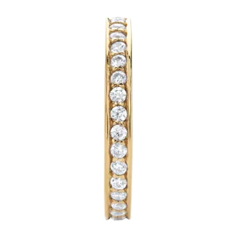 DiamonArt® 2.5MM 7/8 CT. T.W. White Cubic Zirconia 18K Gold Over Silver Round Band