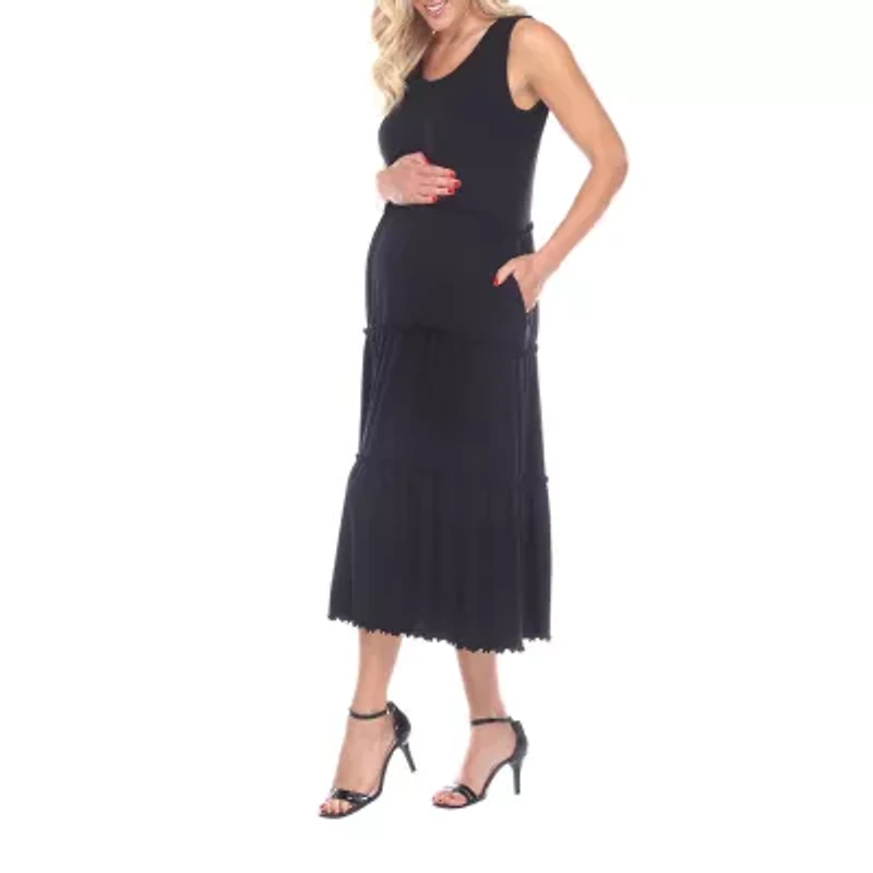 White Mark Womens Sleeveless Midi Maternity Maxi Dress
