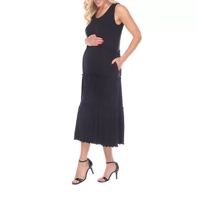 White Mark Womens Sleeveless Midi Maternity Maxi Dress