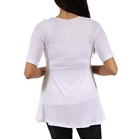 24/7 Comfort Apparel-Maternity Womens Scoop Neck Short Sleeve Tunic Top