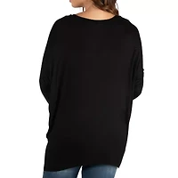 24seven Comfort Apparel Maternity Womens Round Neck Long Sleeve Tunic Top