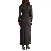 24seven Comfort Apparel Womens Long Sleeve Maternity Maxi Dress