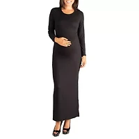 24seven Comfort Apparel Womens Long Sleeve Maternity Maxi Dress