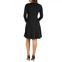 24seven Comfort Apparel Womens Long Sleeve Maternity A-Line Dress