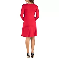 24seven Comfort Apparel Womens Maternity Scoop Neck Long Sleeve A-Line Dress