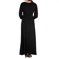 24seven Comfort Apparel Womens Long Sleeve Maternity Maxi Dress