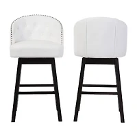 Avril 2-pc. Counter Height Upholstered Tufted Swivel Bar Stool