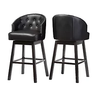 Avril 2-pc. Counter Height Upholstered Tufted Swivel Bar Stool