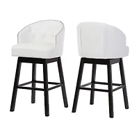 Avril 2-pc. Counter Height Upholstered Tufted Swivel Bar Stool