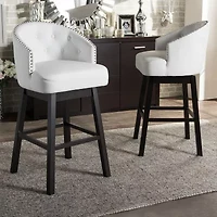 Avril 2-pc. Counter Height Upholstered Tufted Swivel Bar Stool