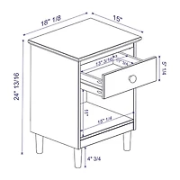 Modern 1 Drawer Open Storage Nightstand