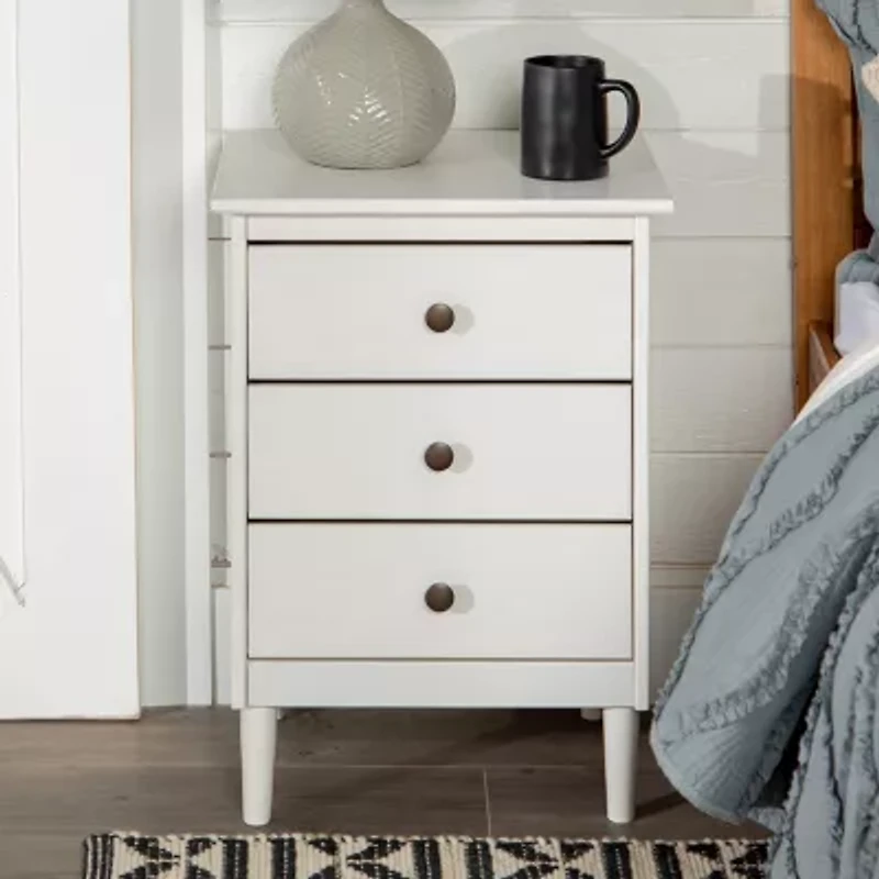 Modern 3 Drawer Solid Wood Nightstand