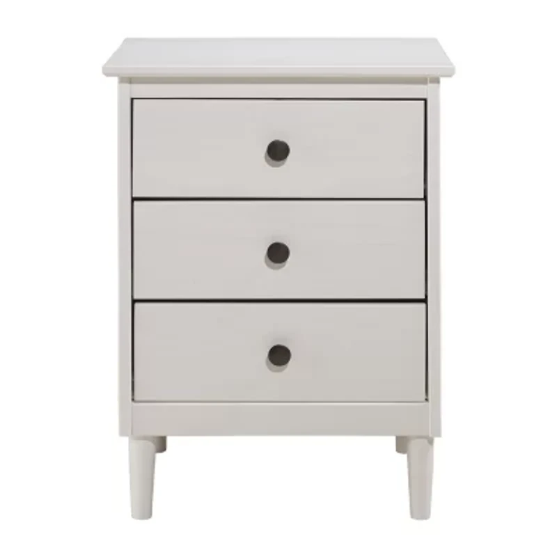 Modern 3 Drawer Solid Wood Nightstand