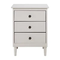 Modern 3 Drawer Solid Wood Nightstand