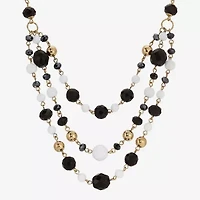 1928 Gold-Tone Womens 16 Inch Beaded Necklace