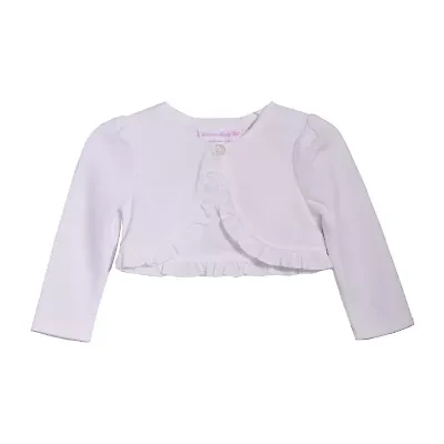 Bonnie Jean Baby Girls Crew Neck Long Sleeve Button Cardigan