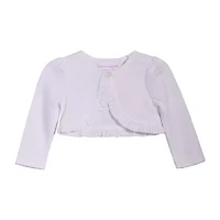 Bonnie Jean Baby Girls Crew Neck Long Sleeve Button Cardigan
