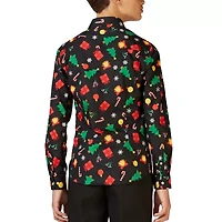 Opposuits Christmas Big Kid Boys Spread Collar Long Sleeve Dress Shirt