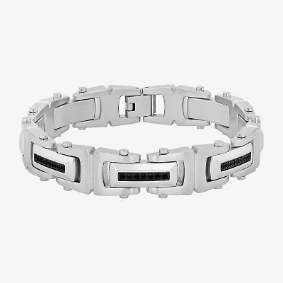 Mens Stainless Steel Solid 8 1/2 Inch Link Bracelet