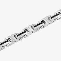 Mens Stainless Steel Solid 8 1/2 Inch Link Bracelet