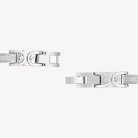 Mens Stainless Steel Solid 8 3/4 Inch Link Bracelet