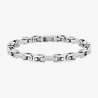 Mens Stainless Steel Solid 8 3/4 Inch Link Bracelet