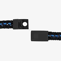 "Thin Blue Line" Mens Stainless Steel Cord Bracelet