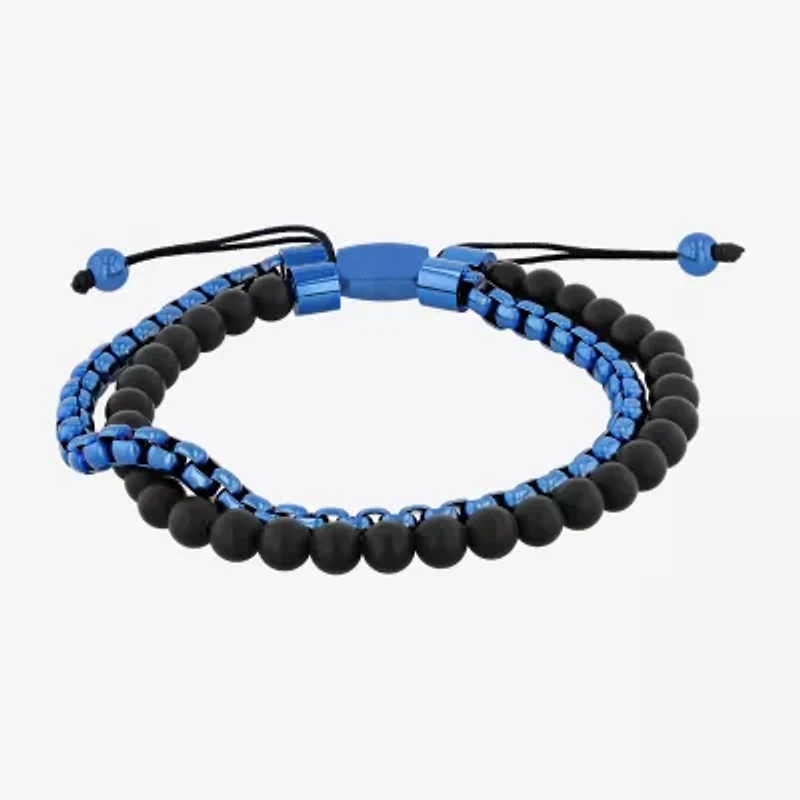 Mens Genuine Stone Beaded Bracelet