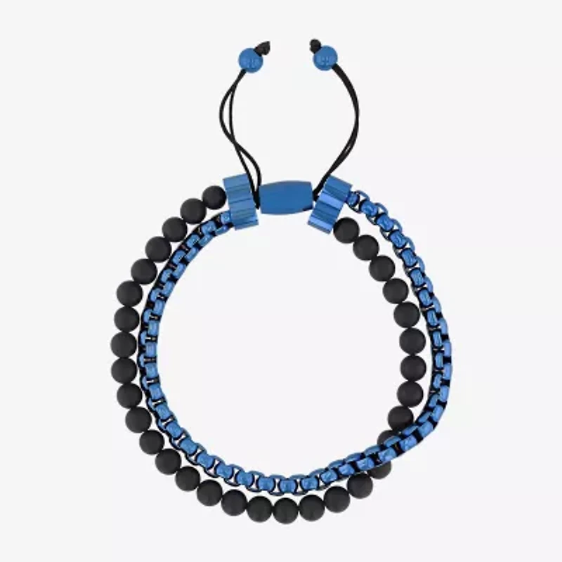 Mens Genuine Stone Beaded Bracelet