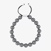 Mens  Stainless Steel Genuine Stone Beaded Bolo Bracelet