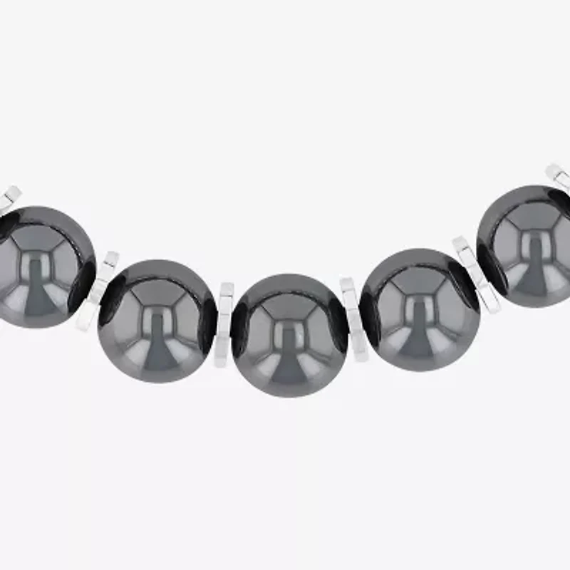 Mens  Stainless Steel Genuine Stone Beaded Bolo Bracelet
