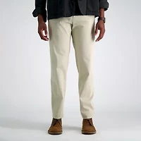 Haggar Iron Free Premium Khaki 5 Pocket Mens Comfort Waistband Straight Fit Flat Front Pant