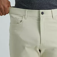 Haggar Iron Free Premium Khaki 5 Pocket Mens Comfort Waistband Straight Fit Flat Front Pant