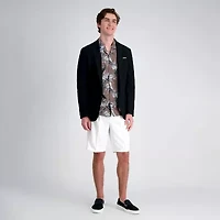 Haggar Cool 18 Pro Pleated Mens 9 1/2" Stretch Fabric Moisture Wicking Quick Dry Chino Short