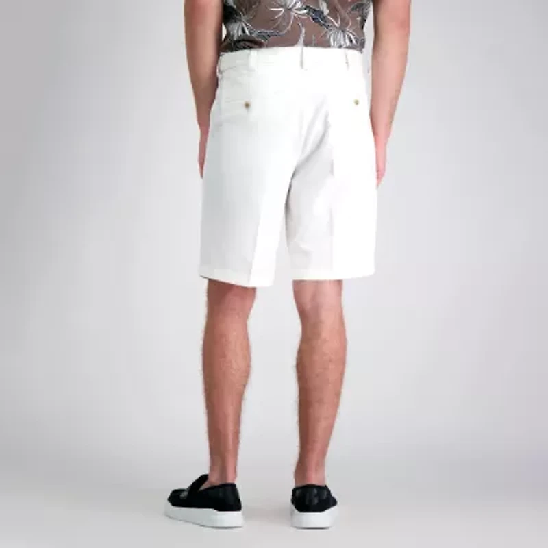Haggar Cool 18 Pro Pleated Mens 9 1/2" Stretch Fabric Moisture Wicking Quick Dry Chino Short