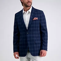 Haggar JMH Tailored Fit Mens Windowpane Stretch Fabric Classic Fit Sport Coat