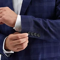 Haggar JMH Tailored Fit Mens Windowpane Stretch Fabric Classic Fit Sport Coat
