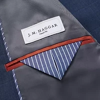 Haggar JMH Sharkskin Mens Stretch Fabric Classic Fit Windowpane Suit Jacket